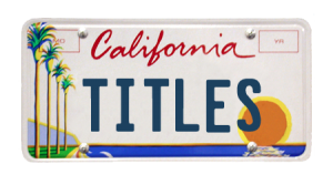 California License Plate Template Titles